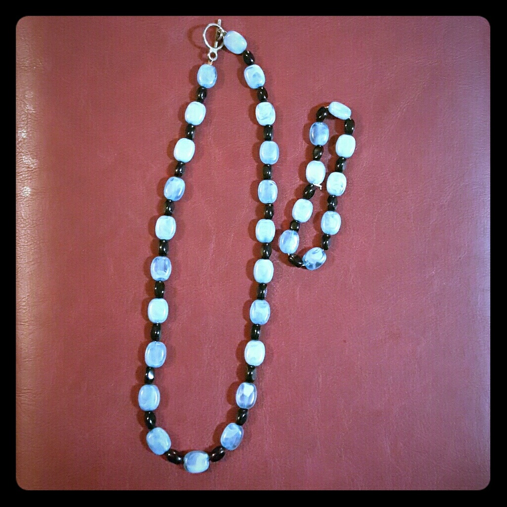 Necklace and stretch bracelet,  handmade 107